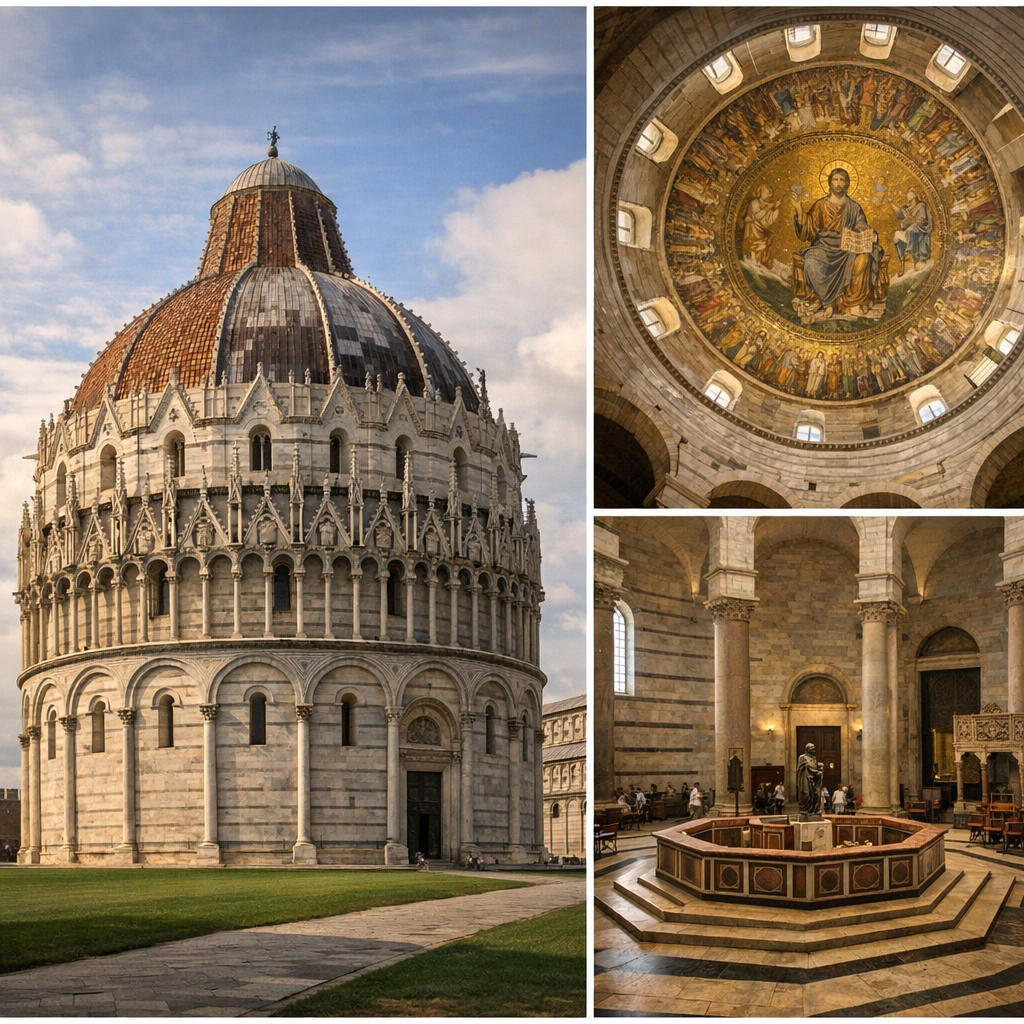 Descrizione del battistero: esterno, cupola e interno