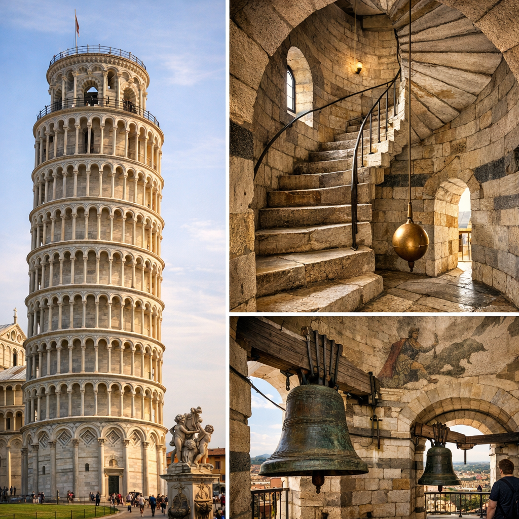 La torre pendente dentro e fuori: struttura, interno e leggenda