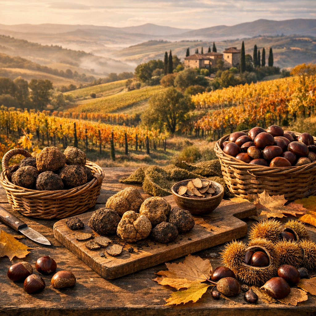 Autunno in Toscana tra vigneti, castagne e tartufi: il calendario pratico di ottobre e novembre